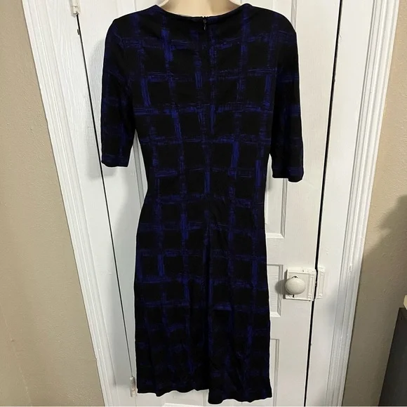 Hugo Boss Blue Black Sheath Career Dress Small I - Picture 4 of 10